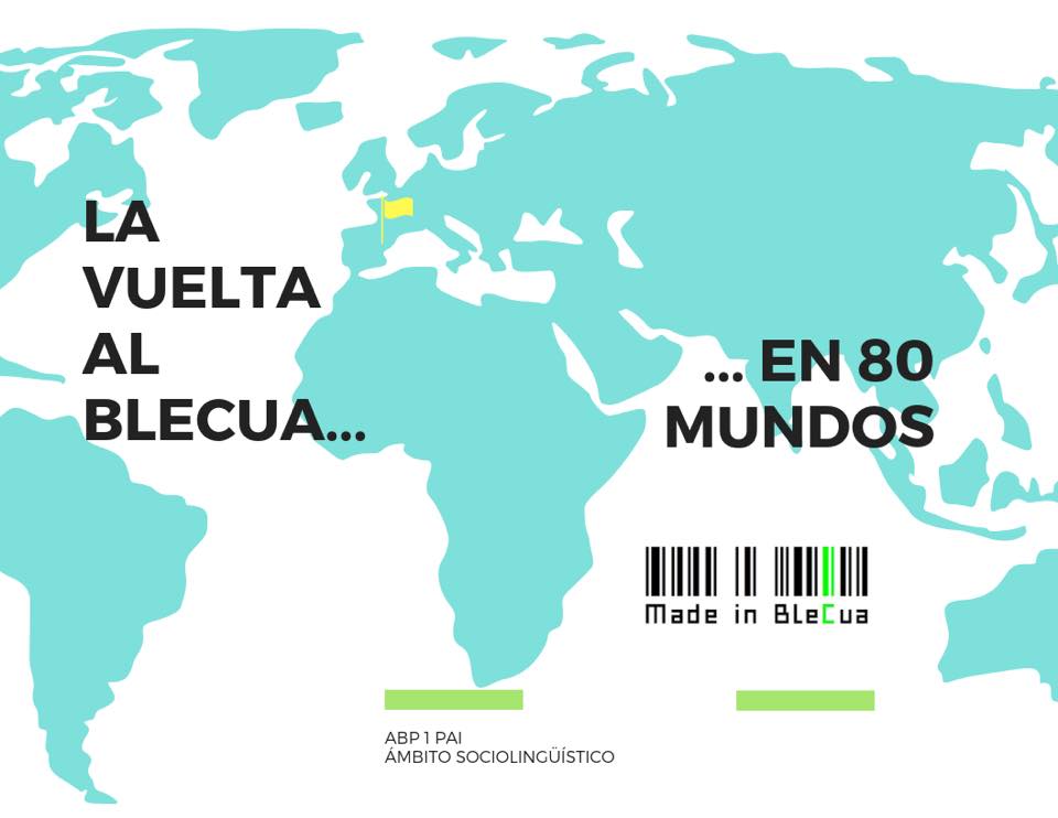 Imagen del mapa del mundo que sirve para ilustrar el proyecto La vuelta al Blecua en 80 mundos.